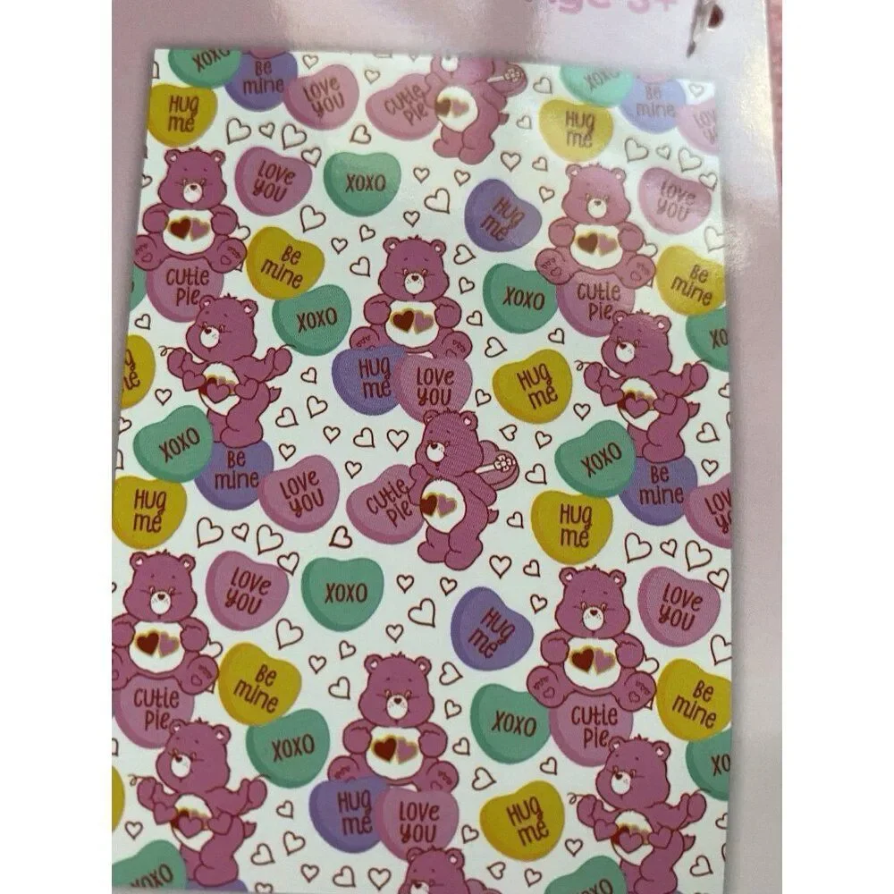 Care Bears Love A Lot Bear Throw Blanket 50 X 70” Conversation Hearts Valentines